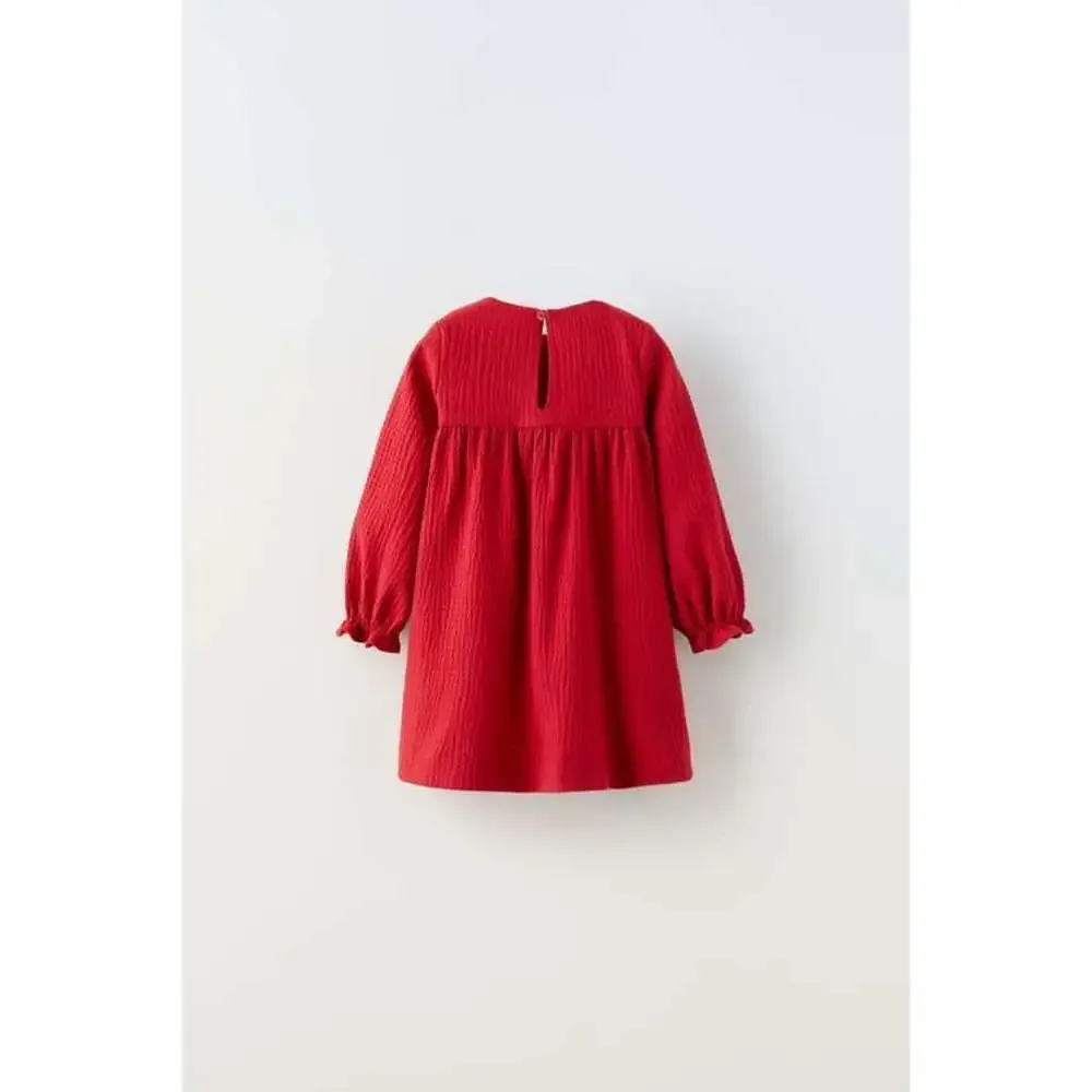 3D BOW TEXTURED DRESS